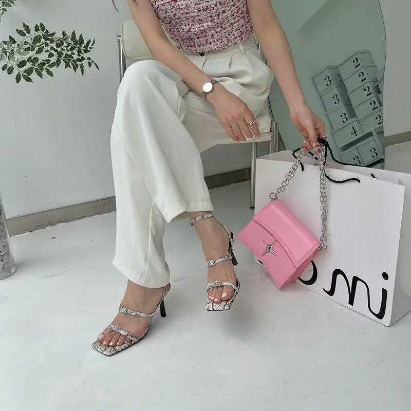 Womens Sandals 2024 Womens Shoes Summer Shoulder Strap High Heels Girls New Rhine Comfortable Elastic Strap StillsXJ2500305
