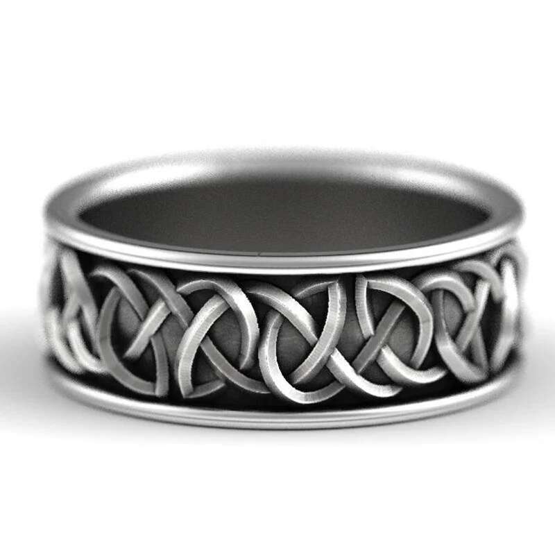 Huitan Viking Nordic Mythology Giant Men Defense Totem Wolf Fashion Hip Hop Rock Unisex Finger Ring Punk Gift