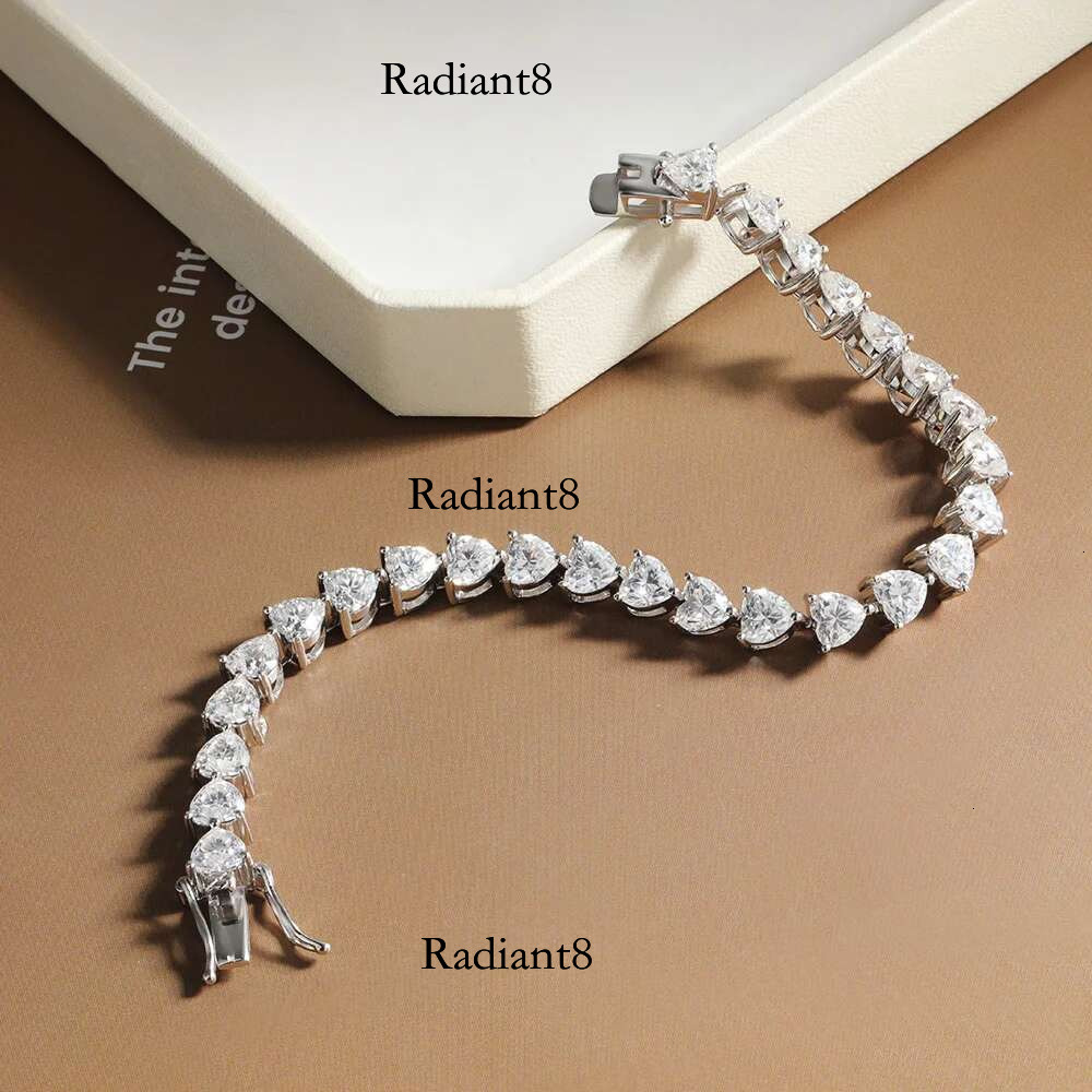 Serenity D Color Heart Cut Moissanite Tennis For Women Man S Sterg Sier Sparkg Hand Chain Couples Bracelet