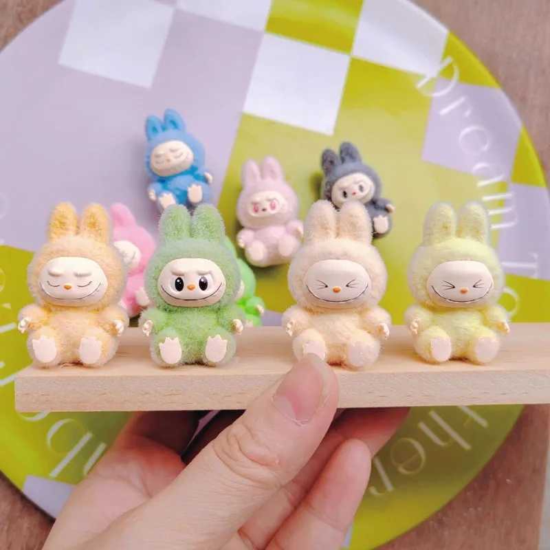 New Mini Labubu Sitting Posture Action Figure Cute Labubu Doll Set Model Collection Decor Ornaments Accessories Girl Kid GiftsT250305