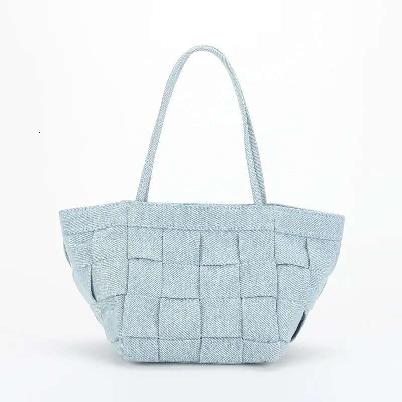 Small Handmade Woven Handbag Simple And Fashionable Canvas Bucket Denim One Shoulder Crossbody Bag 2 Shapes designer handbags women