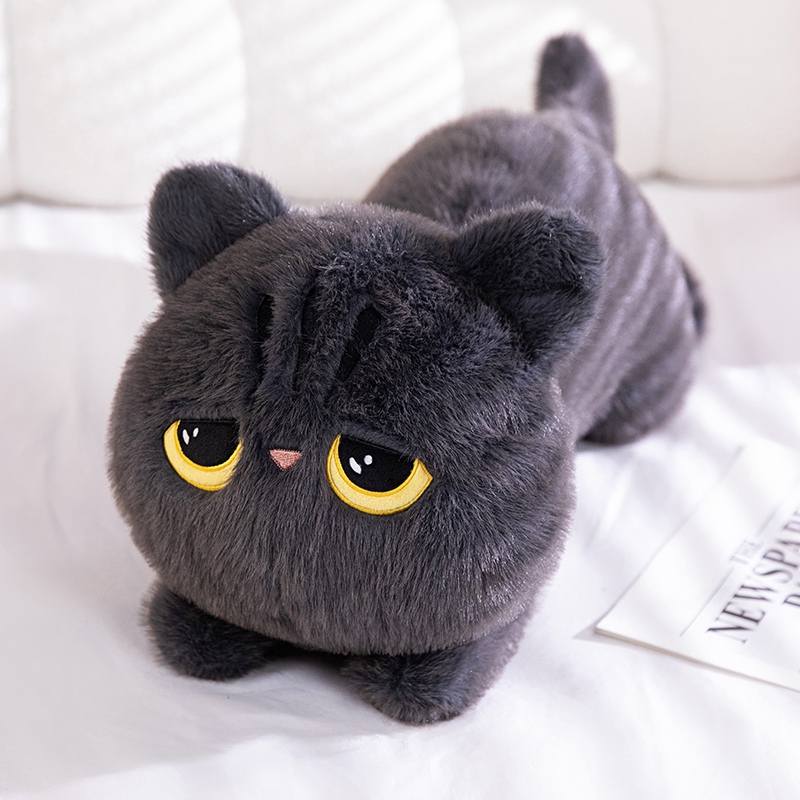 50-90cm Cute Black Cat Plush Toy Doll Kawaii Big Cuddly Pillow Cushion Ins Black Cat Plush Toy Doll For Boy Girl Brithday Gifts