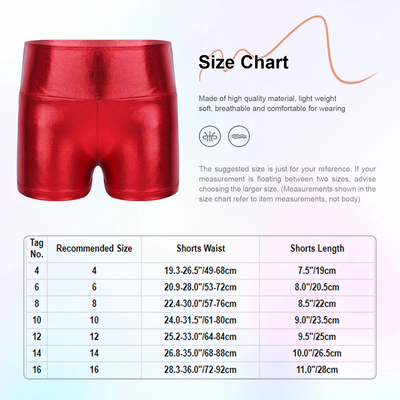 Kids Girls Metallic Shiny Ballet Dance Gymnastics Shorts Bottoms High Waist Fitness Workout Yoga Cheer Dancewear Activewear 250304
