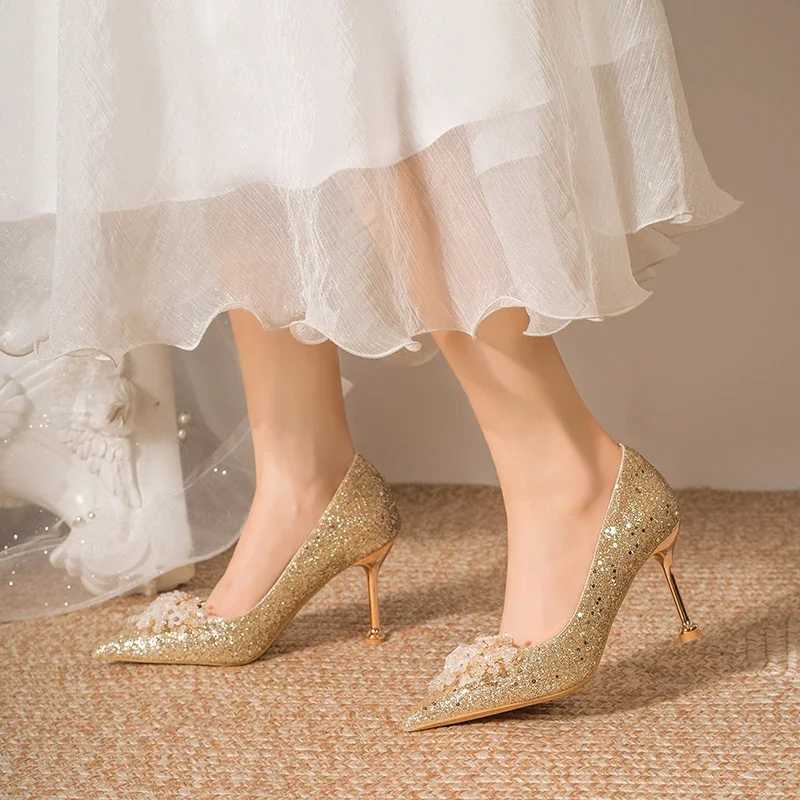 Wens Rhine Wedding Shoes New Luxury Buckle Decorative Pumps Banquet Designer High H Shoes Wen Womens Shoes Y250304