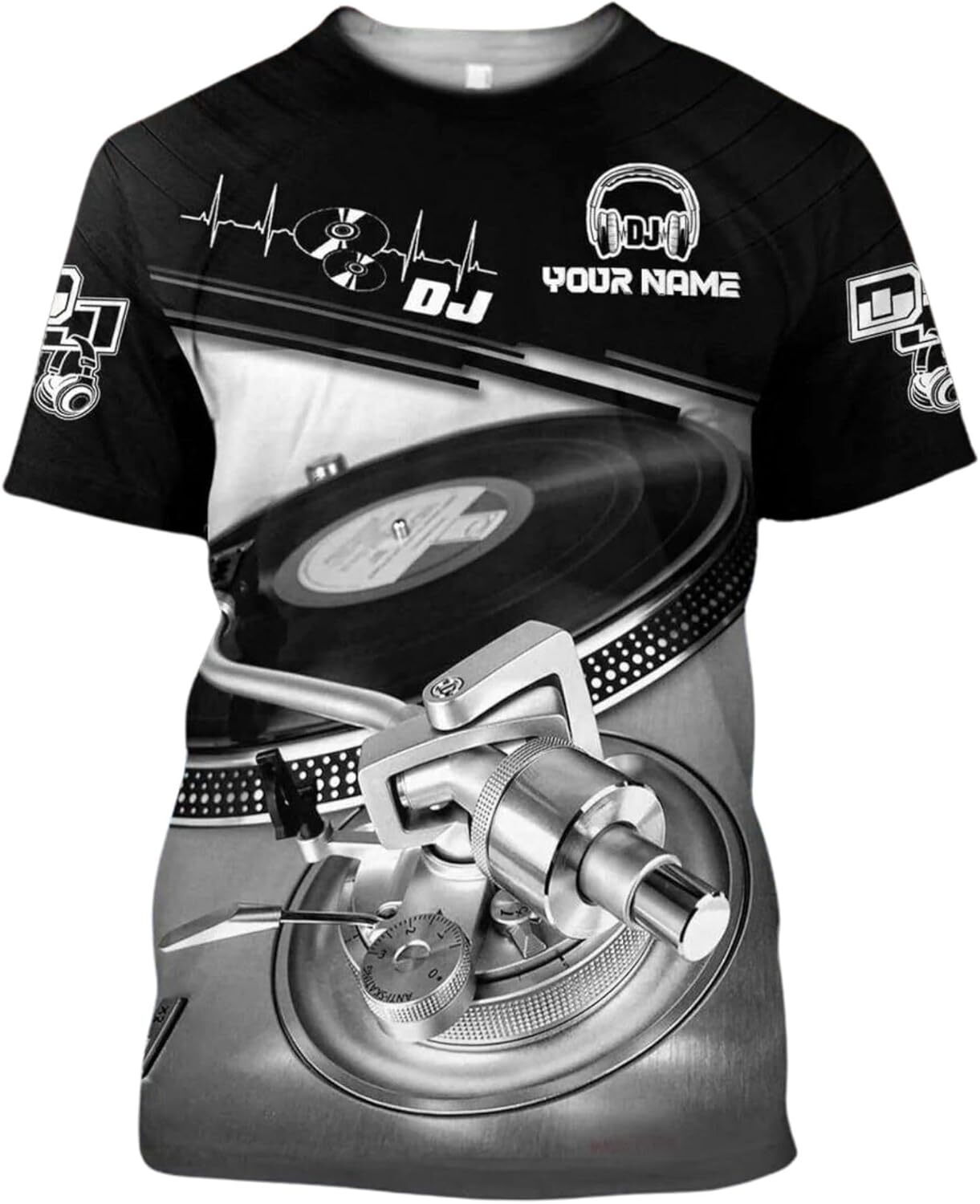 Mens T shirt 3D Print Colorful DJ Shirt and T-Shirt, Disc Jockey Gift, Best Gift for DJ Boyfriend tee Casual tops summer clothes