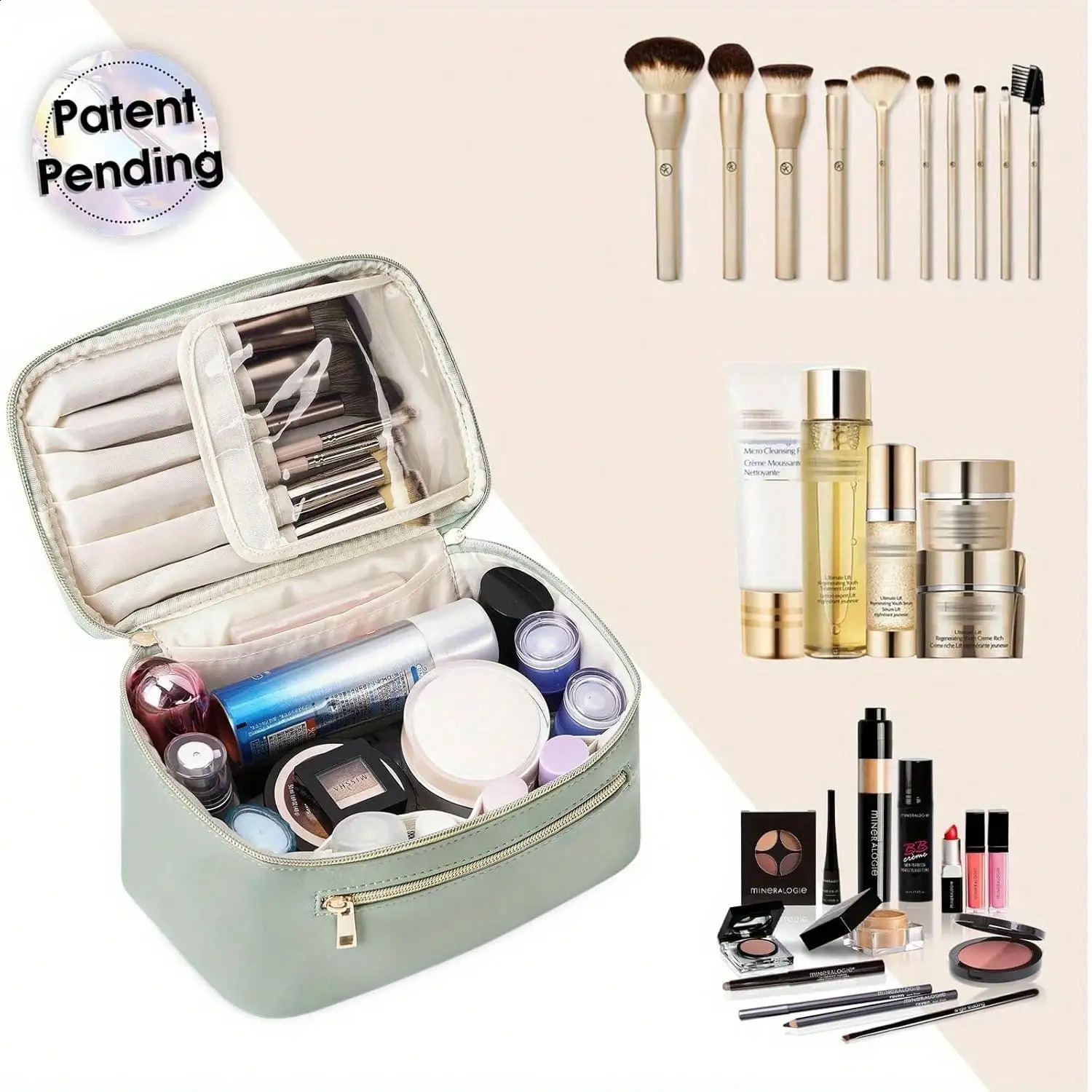 Ship from US Wandering Nature Makeup Bag Travel Make Up Organizer Cosmetic Brush Bags Case for Women 250305FBB