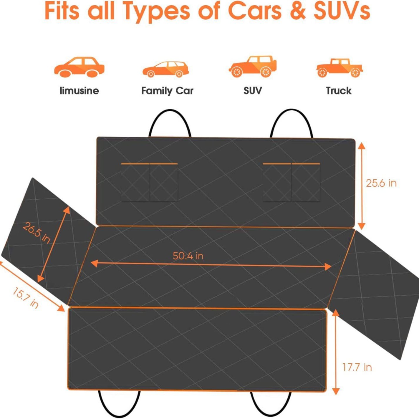 Dog Seat Covers Car Universal Scratchproof Dog Car Hammock Waterproof Car Back Seat Protector with 4 Bags Side Flap Pet Supplies