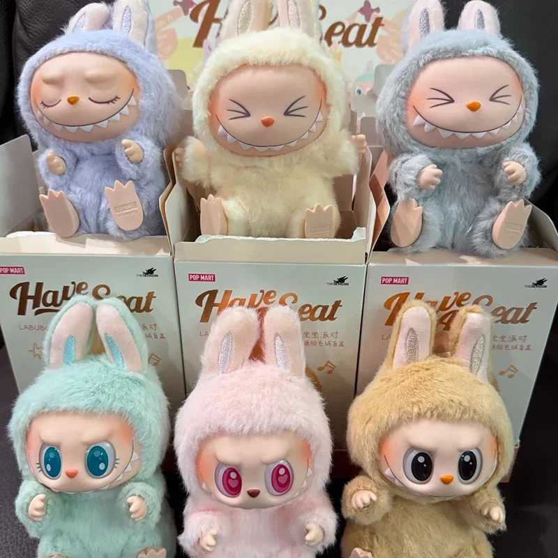 POPMART LABUBU macaroon 2nd generation sitting party vinyl plush doll surprise blind box pendant ornaments surprise giftT250305