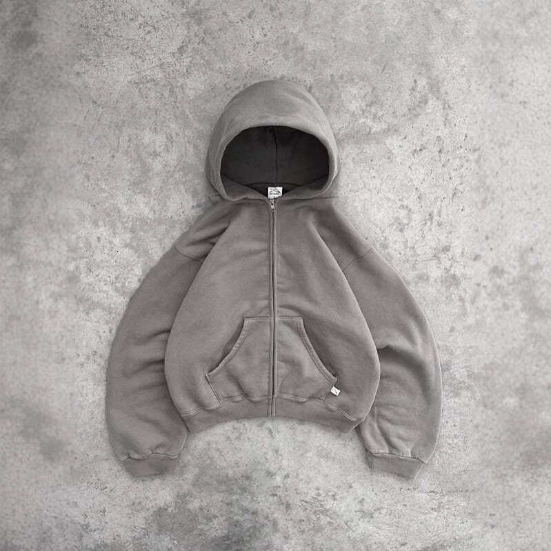 autumn and winter new cotton loose niche trendy brand high personalized street hooded zipper sweatshirt