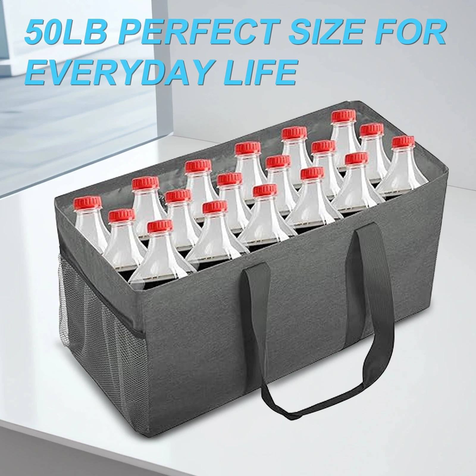 Ship from US Reusable Grocery BagsUtility Tote BagLarge Utility BagGrocery BagDark Gray Foldable Shopping Bags 250305FBB