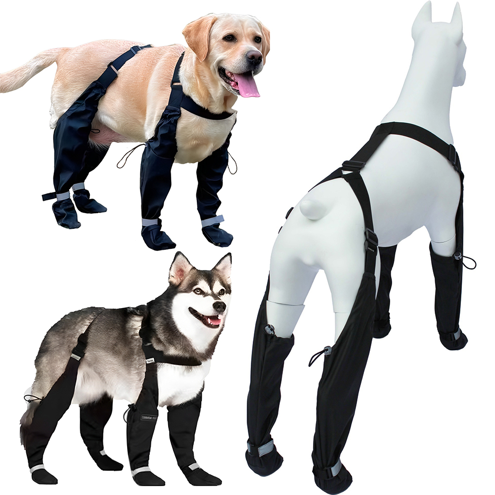 Outdoor Dog Suspender Booties Waterproof Non-Slip Dogs Shoes Ajustable Pet Socks Dog Leggings Outdoor Protector Pet Accessories