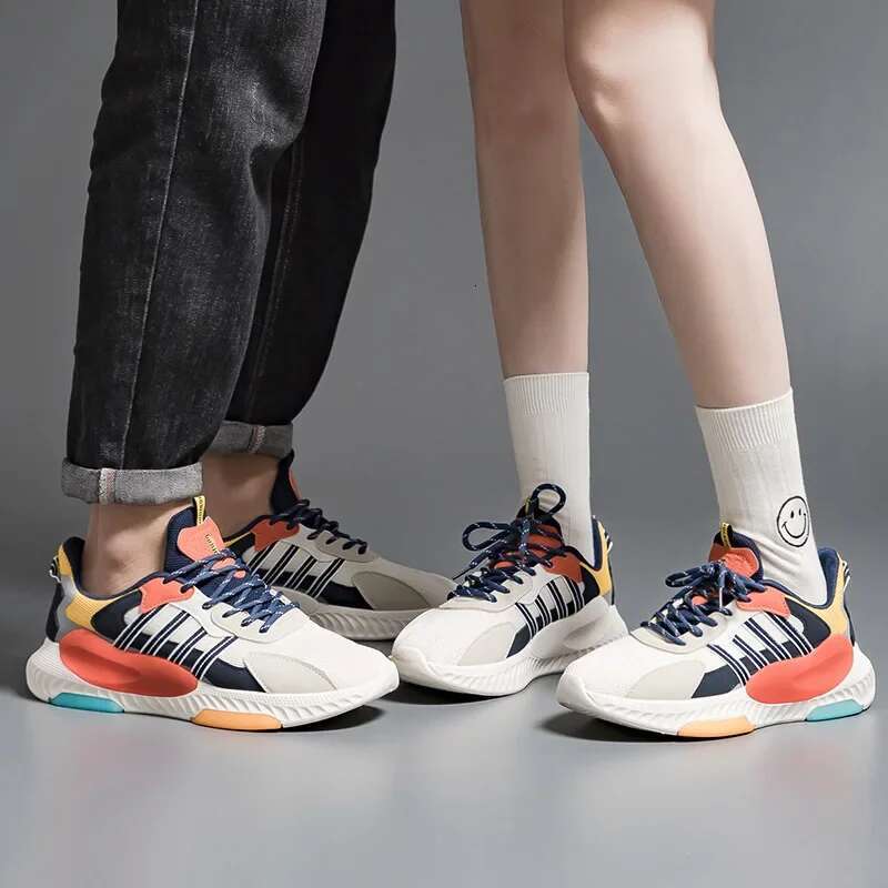 New Sport for Women Men Fashion Lace Up Casual Sneakers Retro Couple Platform Mesh Running Shoes