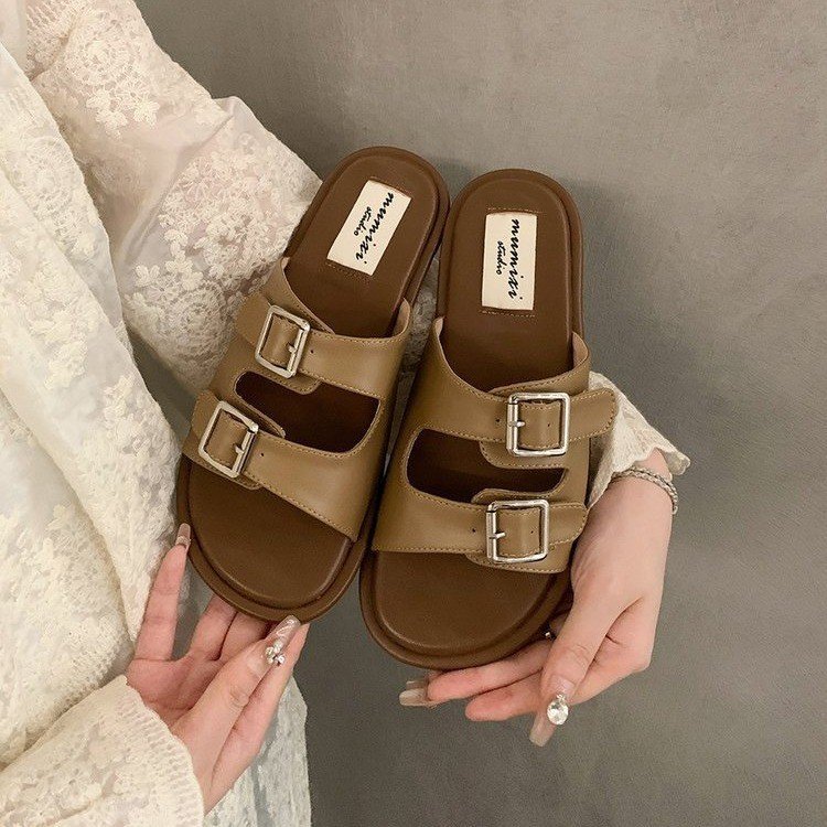 Free Shipping 2025 new slides designer Slippers for womans flat sandals fashion black slipper outdoor Indoor buckle women shoes