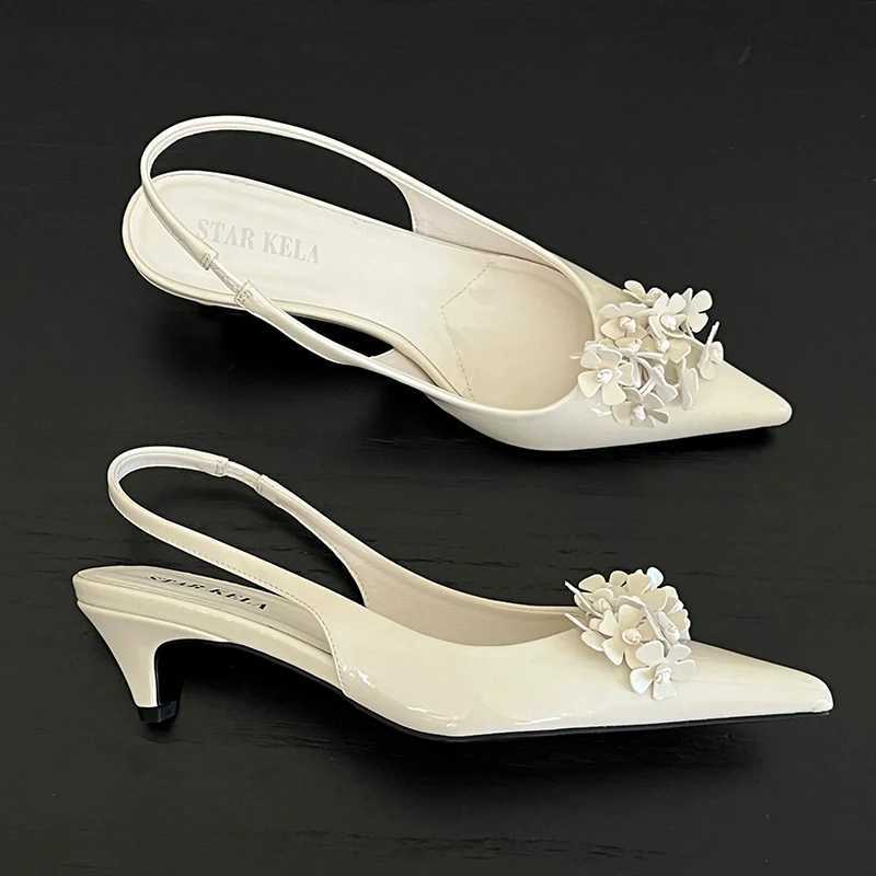 2025 Summer High Heel Women Sandals Fi Flower Dress Pumps Party Wedding Pr Fem Shoes Y250304