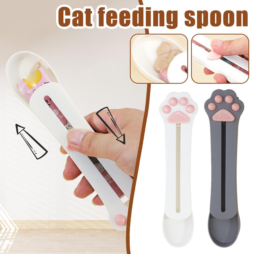 Cat Squeeze Feeder Pet Snack Feeding Spoon Pink Gray Tool Squeezer 1pc Cream Travel Portable Snack Feeding Pet X7K9