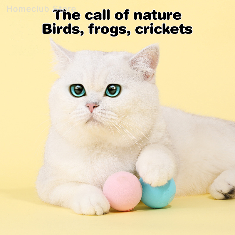 Smart Cat Toys Interactive Ball Plush Electric Catnip Training Toy Kitten Touch Sounding Pet Product Squeak Toy Ball Cat Play