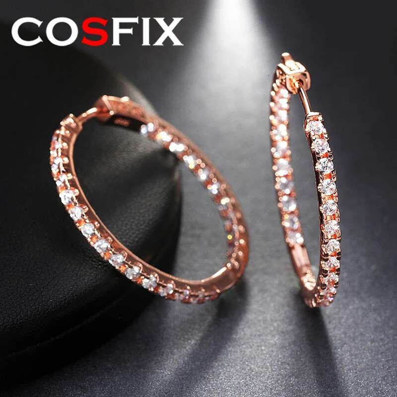 COSFIX Earring for D Color Women Stud Women's Full Moissanite Hoop Earrings