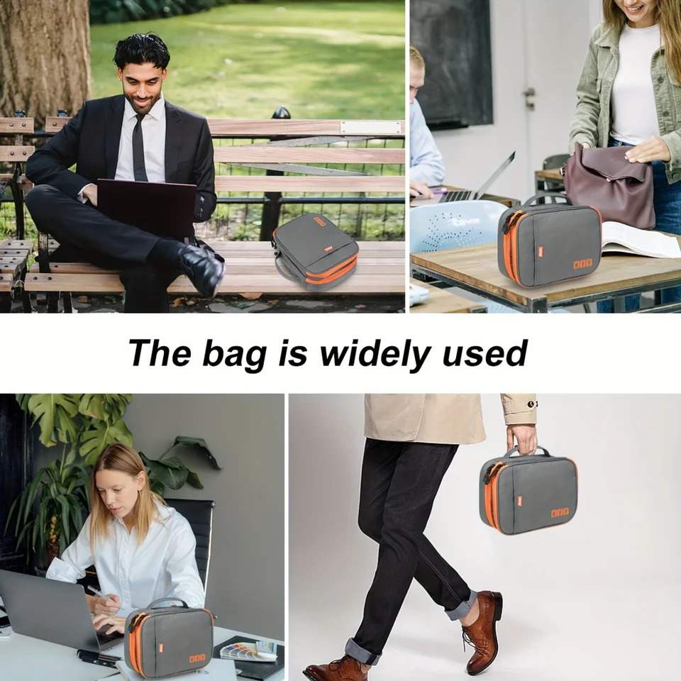 Ship from US Double layered electronic accessory organizer multifunctional USB cable bag and digital small tool zipper 250305FBB