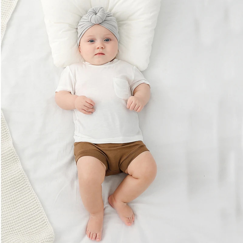 Bamboo Fiber Summer Infant T-Shirt Baby Boys Girls Round Neck Short Sleeve Top Pullover Toddlers Casual borns Tees 250304