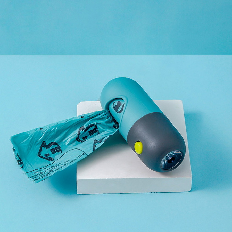 Degradable Dog Poop Bags Dispenser LED Light Puppy Waste Pocket Outdoor Travel Pouch Cats Poop Cleaning Garbage Bag Pet Supplies