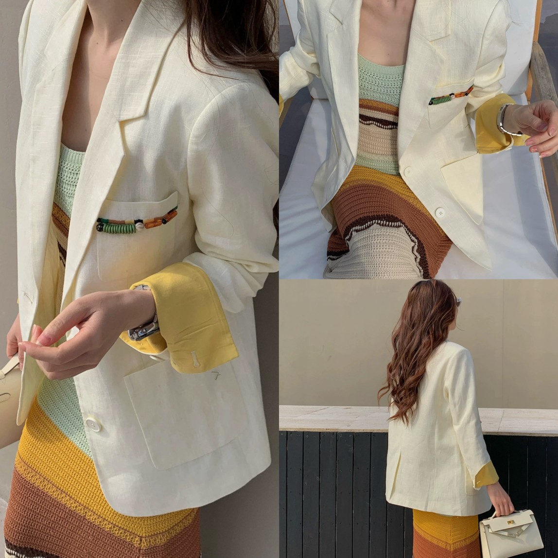 D34Chic Spring Style High-End Casual Blouse with Beaded Embroidery