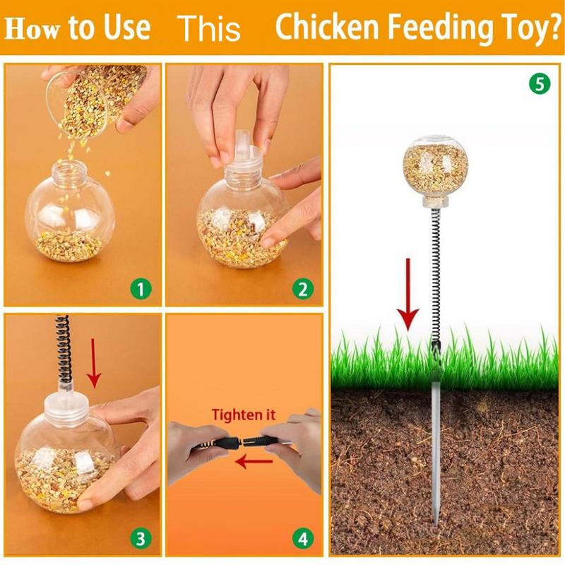Slow Feed Release Toy for Flock Chicken Coop Pecking Toy Funny Hens Feeding Supplies Poultry Treat Dispenser for Boredom Busting