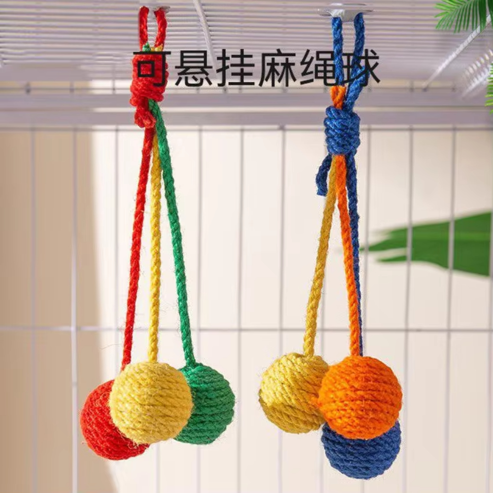 New Pet Cat Hanging Sisal Ball Bite-resistant Wear-resistant Rope Pet Supplies for Relieve Boredom Chewing Interactive Toy