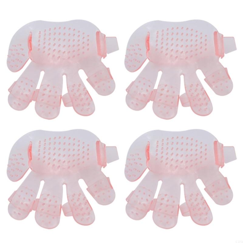 C1FA 4pack Pet Shower Bath Brush Five Finger Pet Cleaning Brush Glove Pet Brush