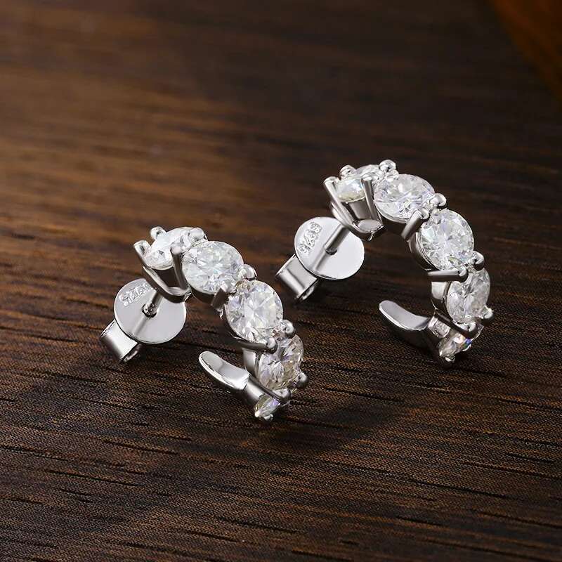 KNOBSPIN D VVS1 Moissanite Earring s Sterg Sier Plated White Gold Fine Jewelry with GRA Wedding Earrings for Women