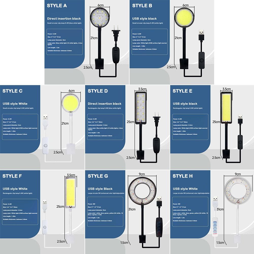 Rotatable Fish Tank Clip Lamp LED Full Spectrum Waterproof Water Grass Tank Spotlight USB Power 360-degree Aquarium Plant Light