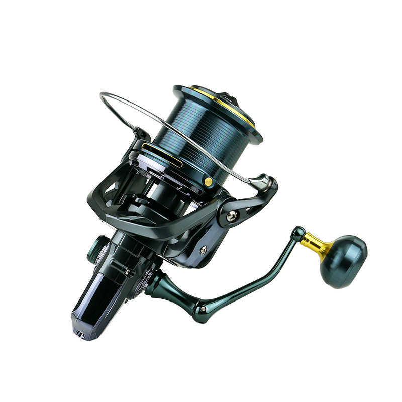 all metal long throw reel with seamless sea rod fishing reel screw in fishing line reel anchor fishing wheel and guide rod structure S2535
