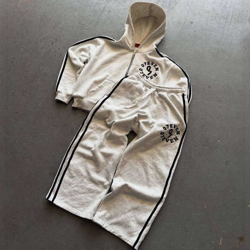 Y2K number 07 sports shirt embroidered three-dimensional pattern men's and women's spring loose hoodie