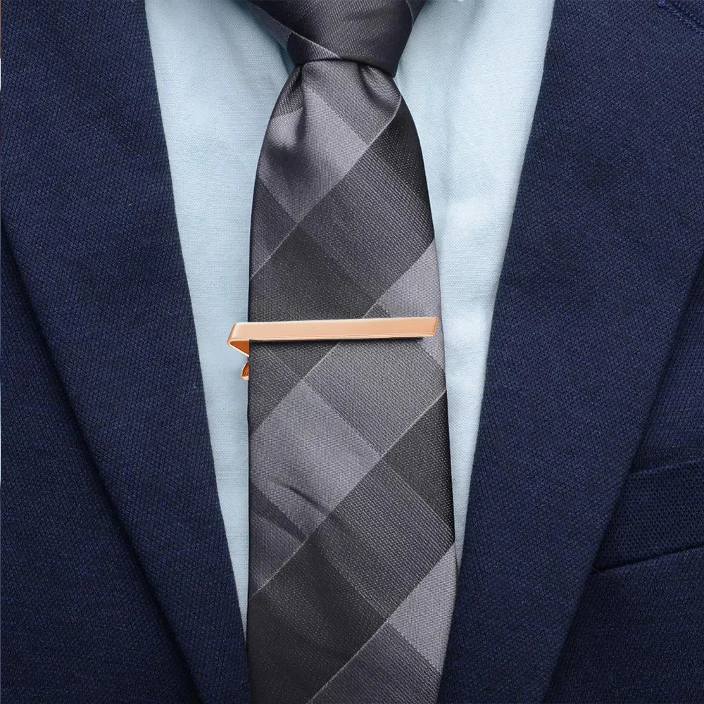 Tie Clip for Men Metal Copper Simple Bar Clasp Fashion Mens Classic Practical Clips Clamp Pin Jewelry Necktie Accessories 250228