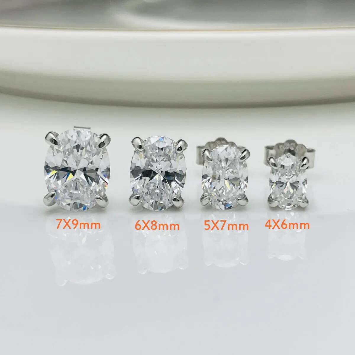 DEZO Total 4 Carats Oval Cut Moissanite Earring For Women Solid Sterg Sier Stud Earrings VVS D Color GRA Certificate