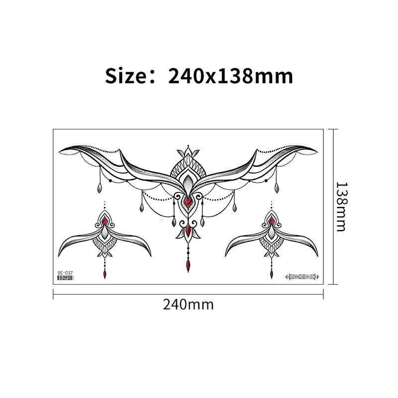 Waterproof Temporary Tattoo Stickers Butterfly Wings Flash Female Waist Chest 250219