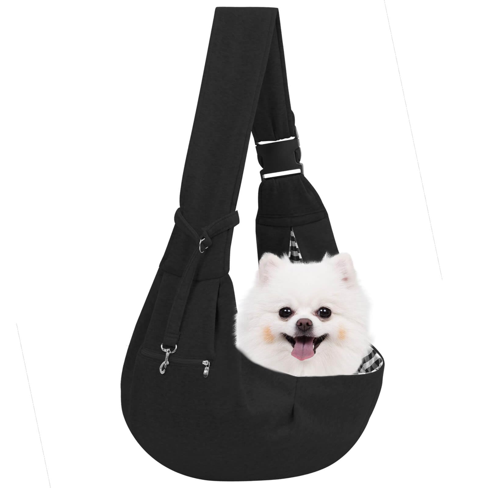 Travel-Ready Pet Safety Harness - Versatile Adjustable Sling Carrier with Storage Pouch for Dogs and Kittens