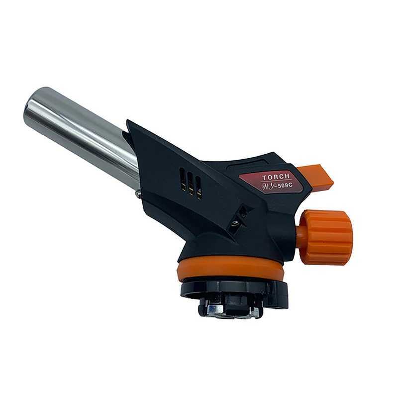 Welding Gas Torch Flame Gun Burner Nozzle Flamethrower Butane Burner Outdoor Camping BBQ Brazing Torch Kitchen Cooking BurnerT250305