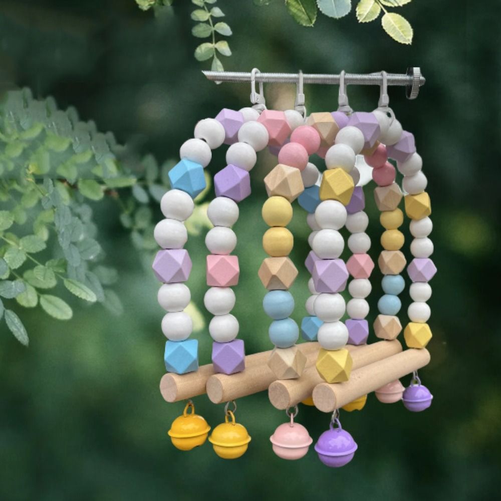 Cage Toys Non-slip Parrot Swing Hanging Environmentally Friendly Bird Swing Toys Natural Training Stand Holder Bird