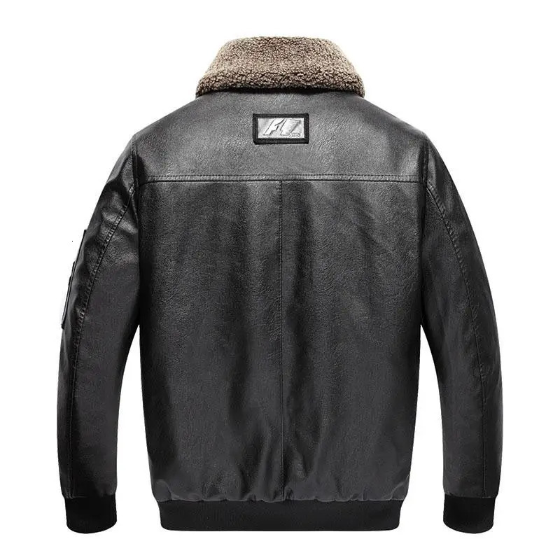Mens Winter Coats Pu Leather Jackets Bomber Coat Male Fleece Fashion Clothing Motorcycle Jacket Thick Vintage Outwear 5Xl 250225