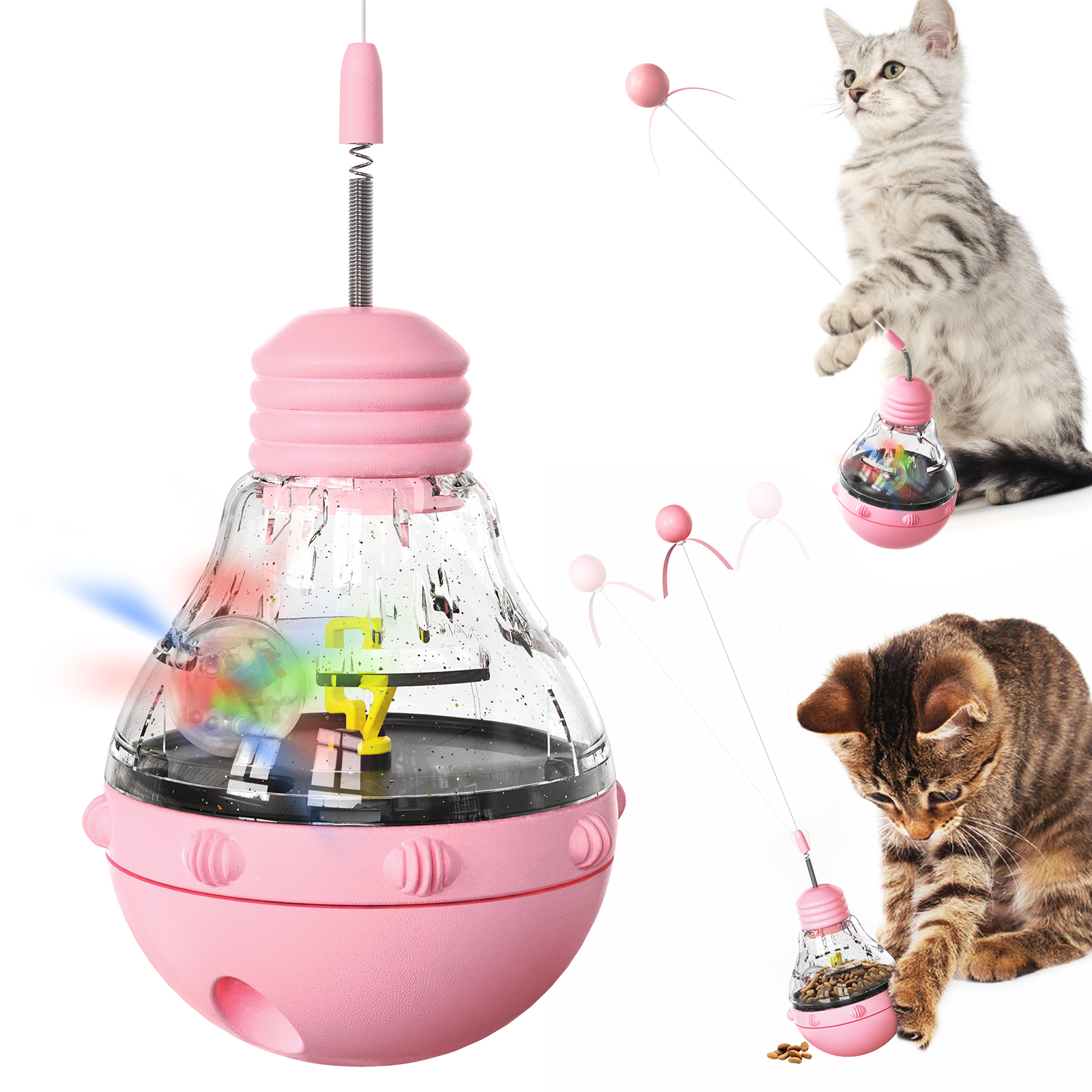PARKER Magic Tumbler Teasing Cat light Bulb Scratch-Resistant Wear Leakage Food Ball Cat Toys