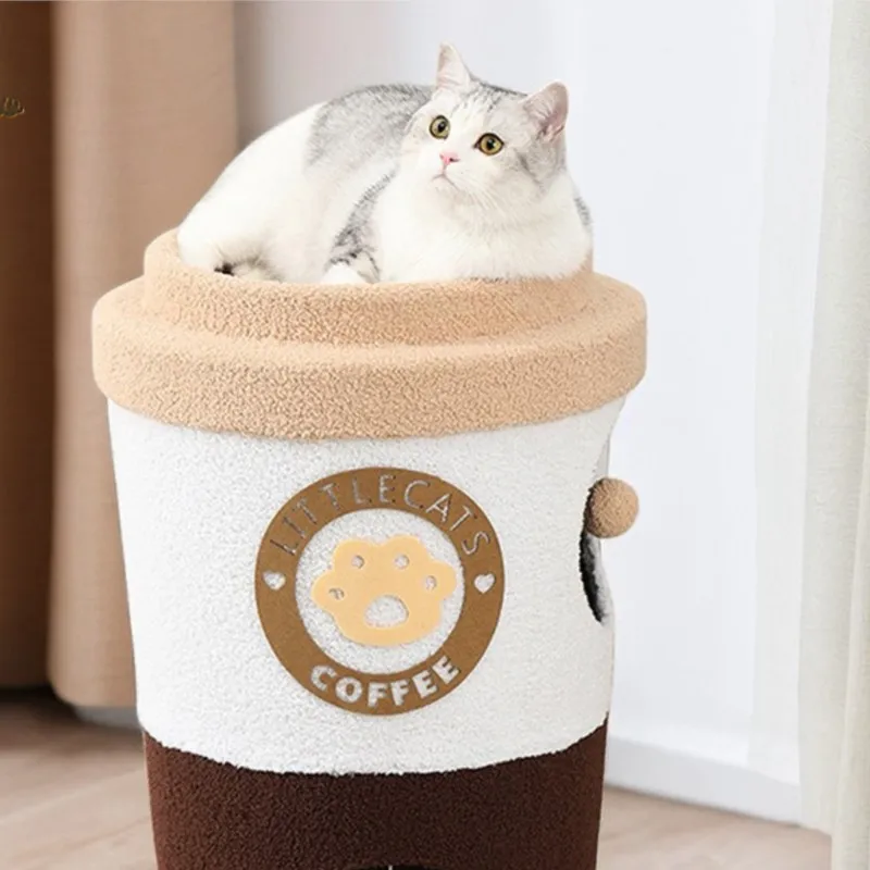 Warming Cats Climbing Frame Cat Nest Cats Tree Integrated Sisal Bucket Multi-layer Toy Winter Warm House Cat Supplies Hot Sale
