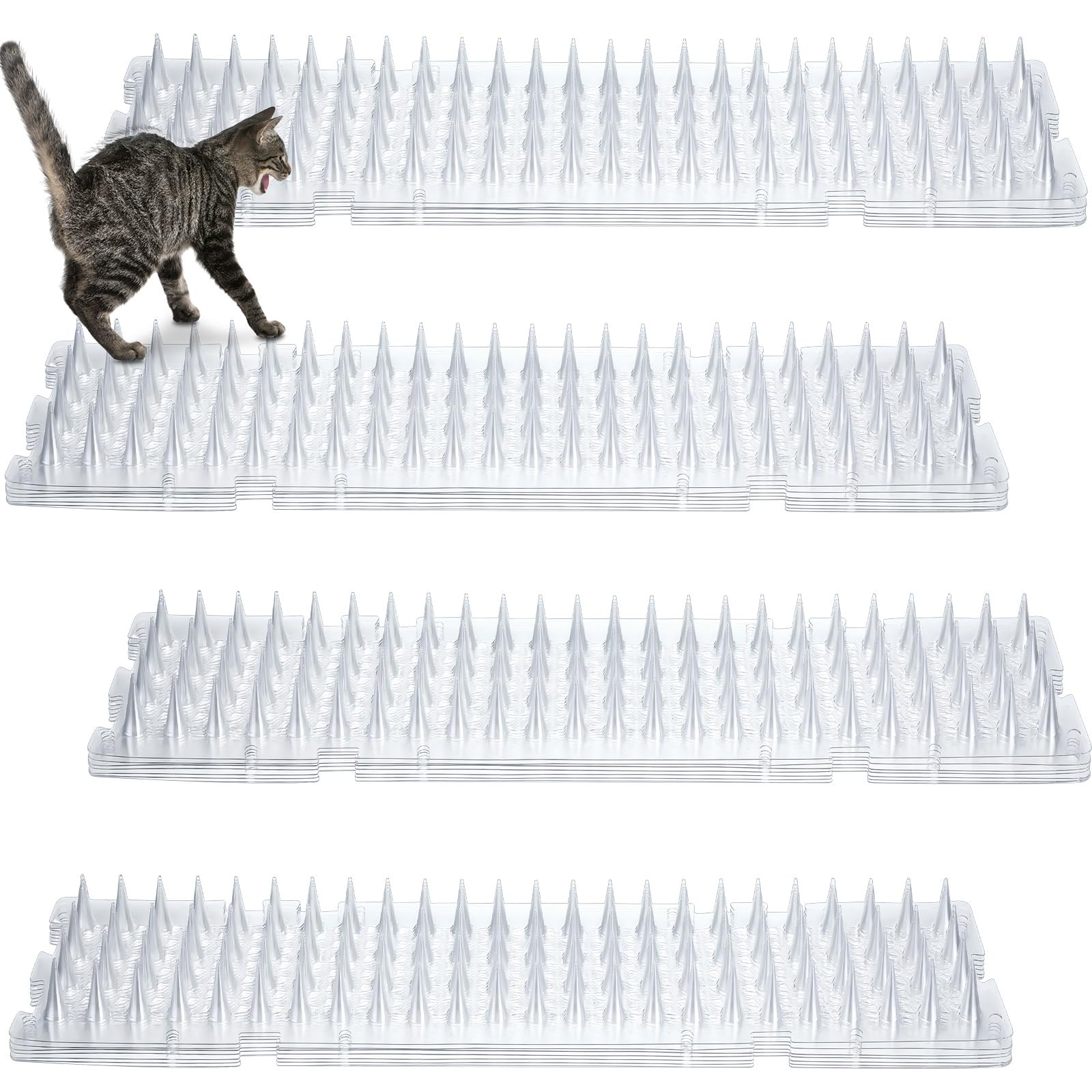 12 Pieces Cat Deterrent Mat Cat Repellent Mat with Spikes Keep Dogs Off Counter Anti Pet for Outdoor Indoor Plants Garden Sofa Window