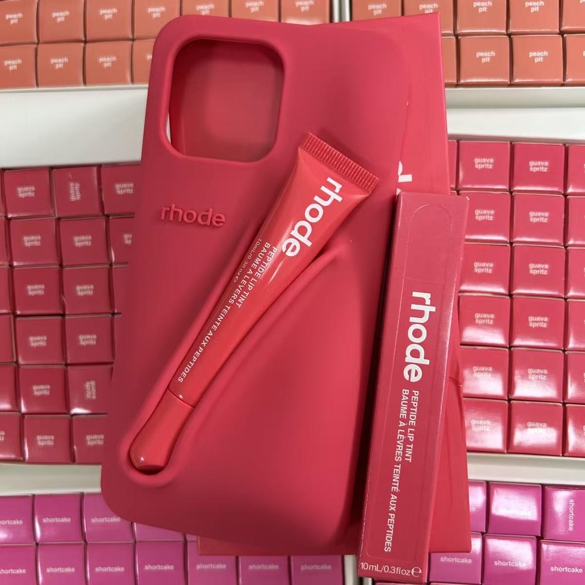 INS new color lipstick silicone DIY Rhodes phone case suitable for iPhone 16 15 14 13 12 11 Pro Max Plus, lip gloss holder with box