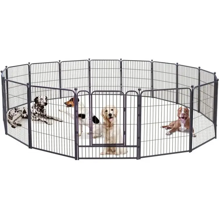 Unique design pet dog kennel metal animal cage cover for run outdoor house protective door removeable training pet behavior 2023