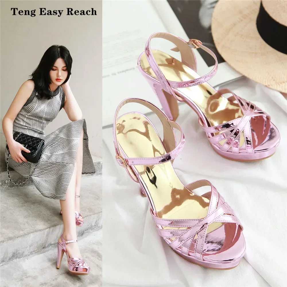 Platform Woman Sandals Luxury Party Wedding Shoes Sexy High Heels Sandals Stilettos Fetish Womens Summer Shoes Gold Jewelry PinkXJ2500305