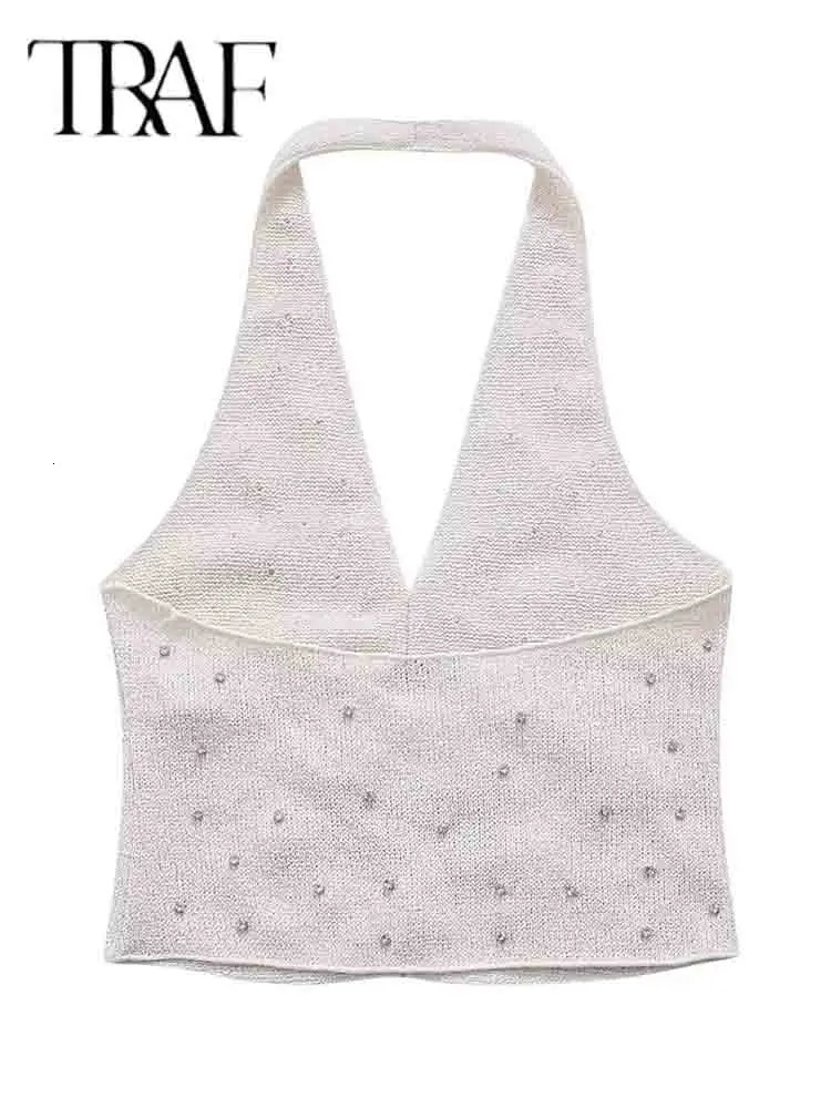 TRAF Casual Chic Sets For 2 Pieces Sleeveless Knitted Vest Shorts Two Piece Suit Spring Summer Women Outfit 250228