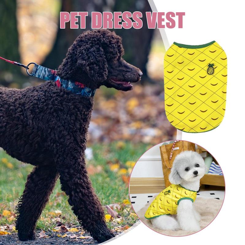 Dog Summer Clothes Puppy Summer Clothes Soft Breathable Dog Cat Shirt Cute Watermelon Pineapple Outfit Clothes For Small To