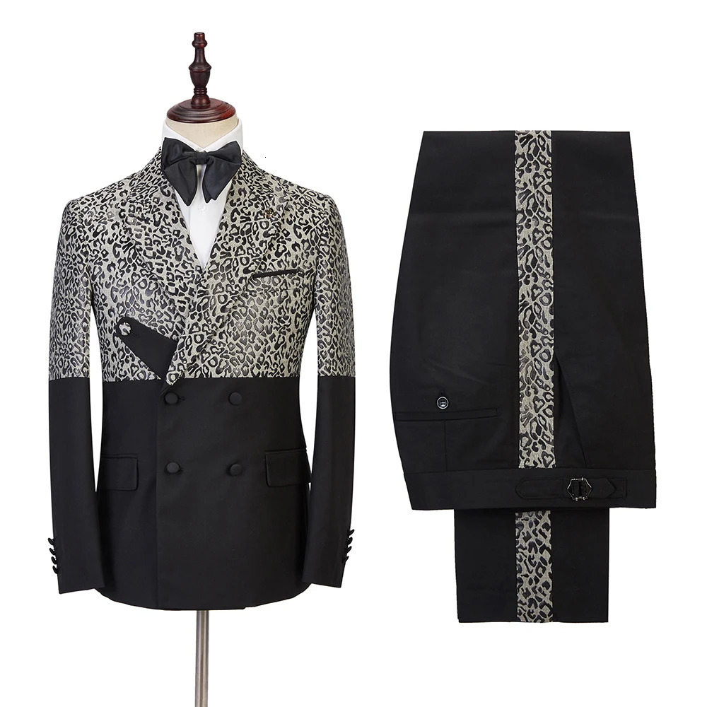 High Quality Fashion Double Breasted Men Suits Costume Homme Wedding Prom Slim Fit Tuxedo Groom Wear 2 Pieces JacketPant 250304