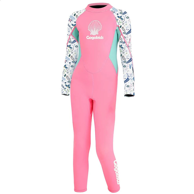 Girl Wetsuit Kids Thermal Swimsuit 2.5mm Neoprene Rash Guard Children One Piece Swimwea All in One Sunsuit Sun Protection UV 50 250304