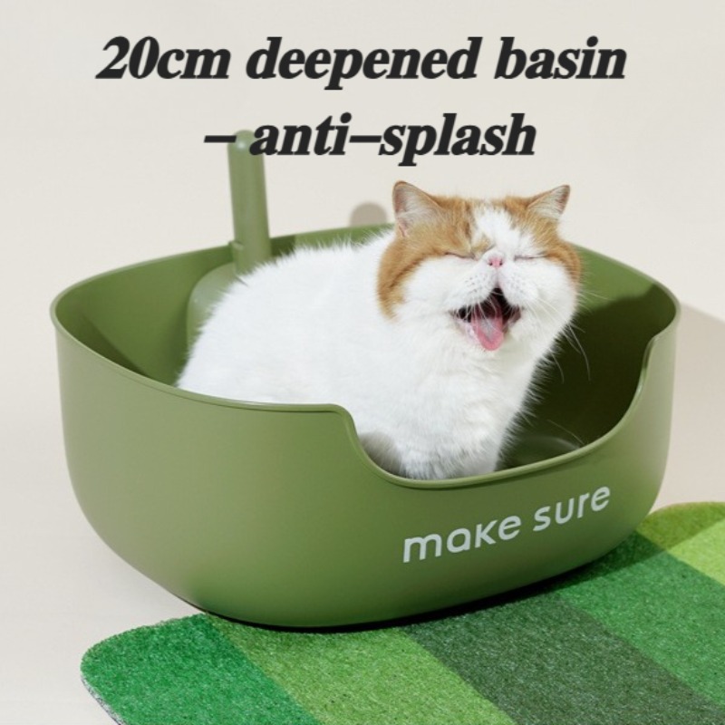 High Hardness Cats Litter Box Extra Large Durable Deepen Semi-enclosed Cat Toilet Spatter-proof and Easy Clean Pets Supplies
